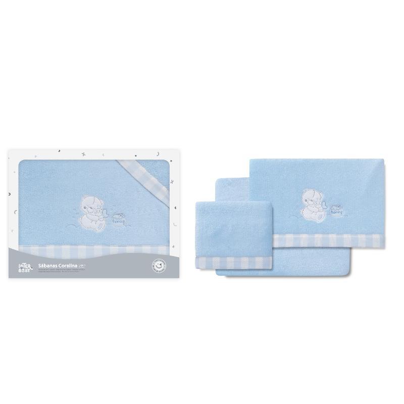 TRIPTICO CUNA CORALINA MOD HONEY BEAR AZUL