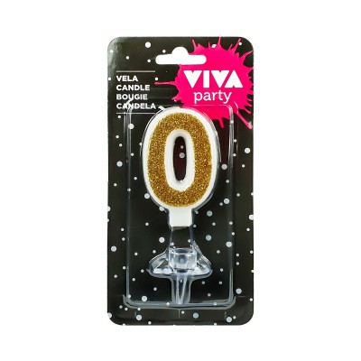 VELA NUMERAL 6.5 CM Nº 0 ORO                      