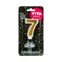 VELA NUMERAL 6.5 CM Nº 7 ORO                      