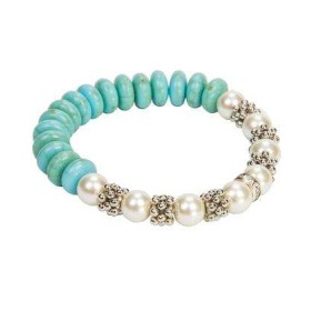 PULSERA PERLA BLANCA Y AZUL                       