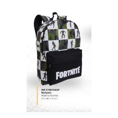 MOCHILA AMERICANO FORTNITE CON 3 BOLSILLOS