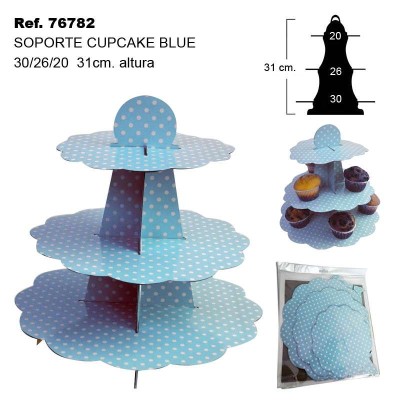 SOPORTE CUPCAKE BLUE 30/26/20H 31CM