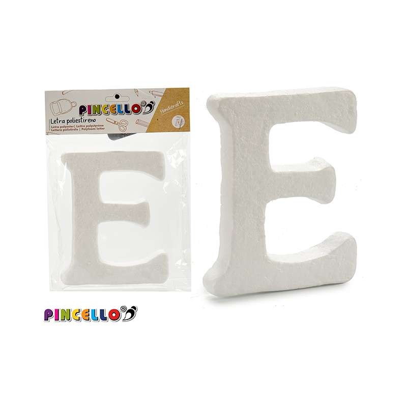 LETRA E POLIESTIRENO 13.5X15 CM                   