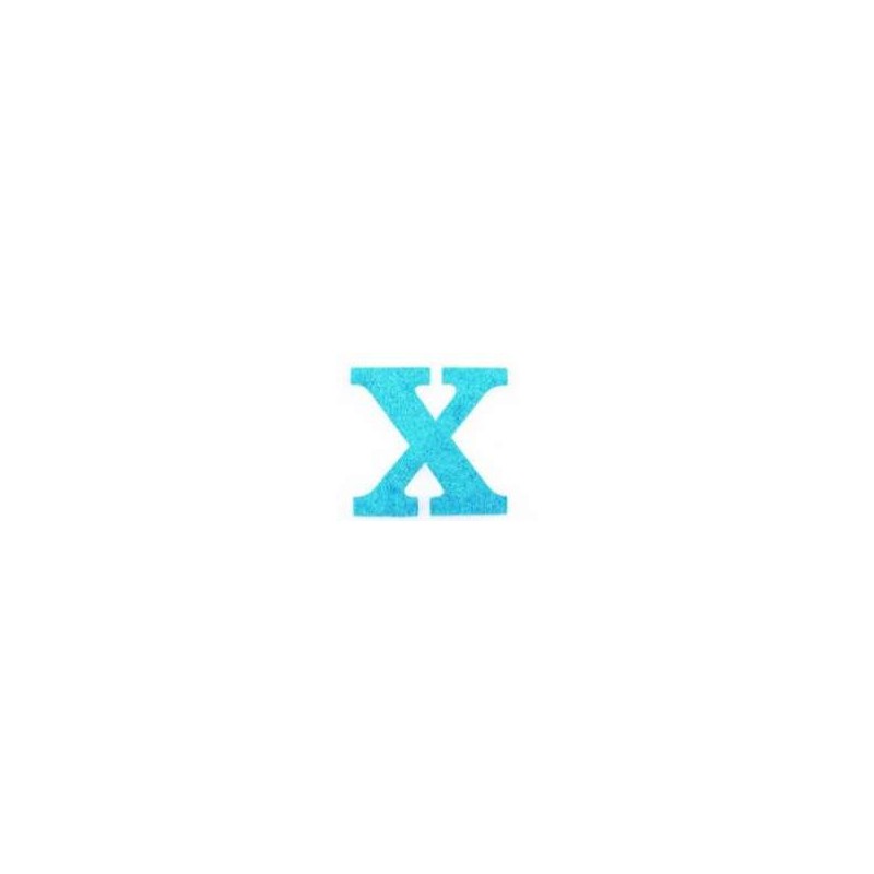 POREX LETRA X PURPURINA AZUL