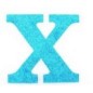 POREX LETRA X PURPURINA AZUL