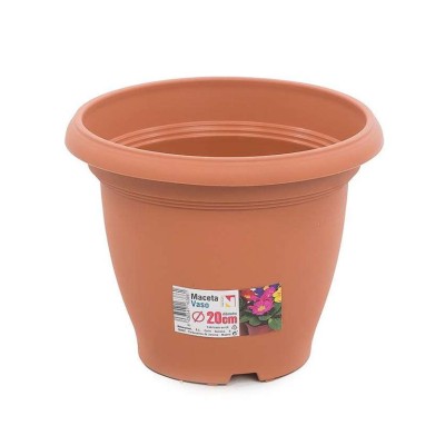 MACETA REDONDA 20 CM VS04 TERRACOTA