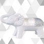 ELEFANTE DEC. PORCELANA NACAR/ PLATA