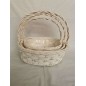 JGO 3 CESTAS MIMBRE OVAL BLANCA 40*14 // 40H      