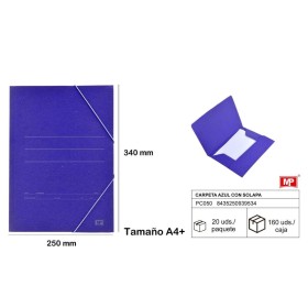 CARPETA AZUL CON SOLAPA                           