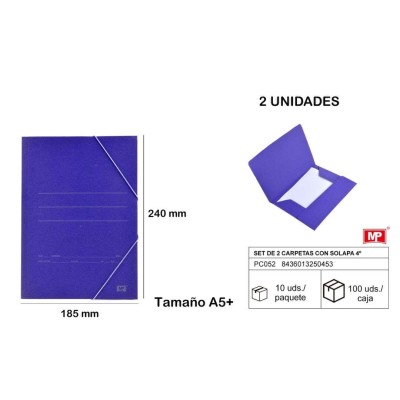 CARPETA AZUL CON SOLAPA A5+                       