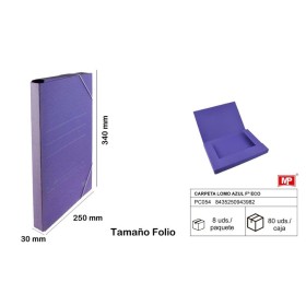 CARPETA LOMO AZUL CON SOLAPA                      