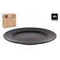 PLATO LLANO 27 CM "ATENA" NEGRO