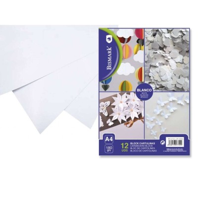 CARTULINA BLANCA A4- BLOCK 12 UNIDADES            