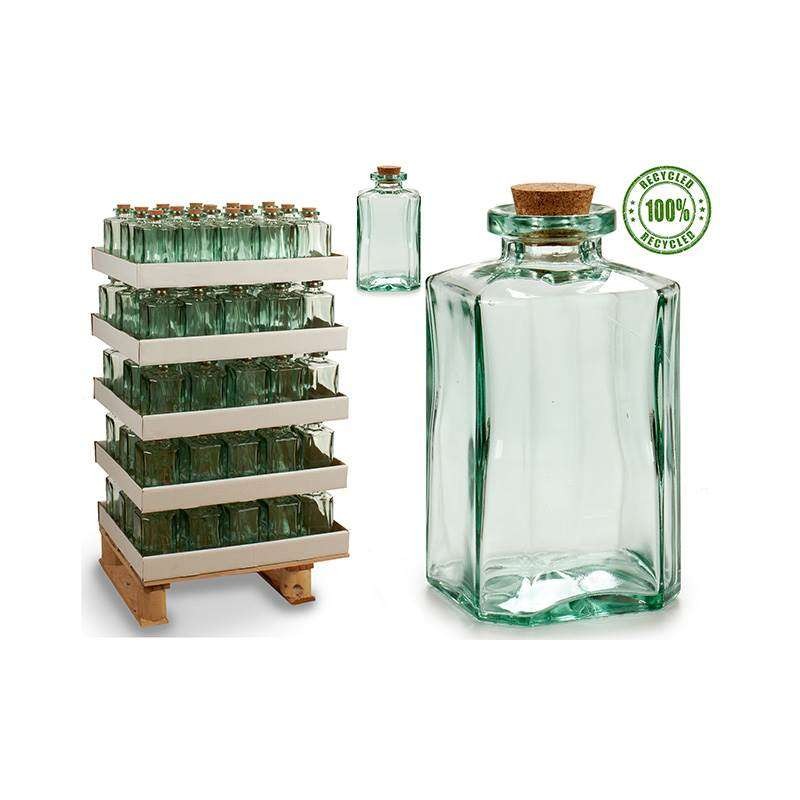 BOTELLA CUADRADA VIDRIO RECICLADO 1000 ML