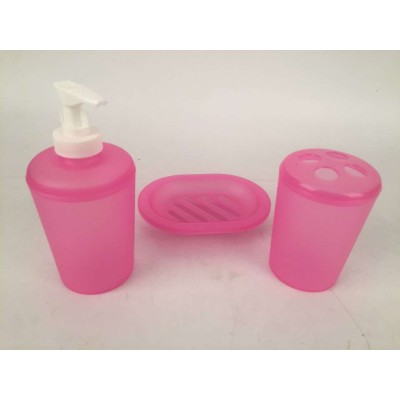 JUEGO BAÑO 3 PIEZAS ROSA                          