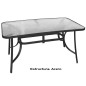 MESA LUXE 150X72CM. NEGRA ACERO CRISTAL           