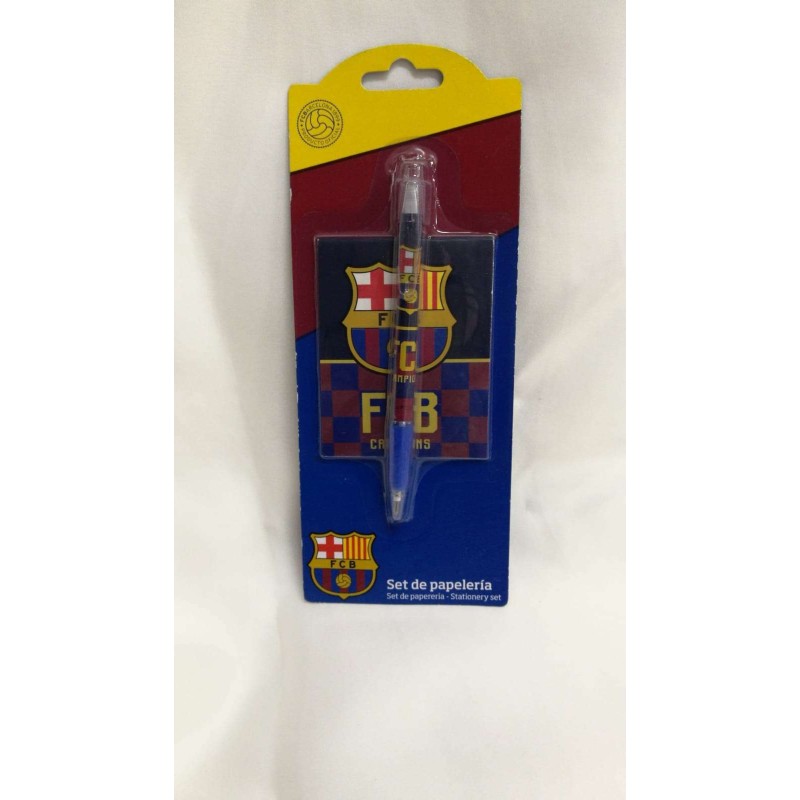 SET BOLIGRAFO Y BLOC DE NOTAS FC BARCELONA        