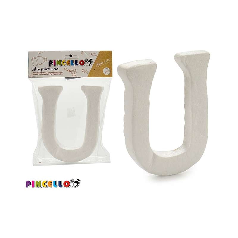 LETRA U POLIESTIRENO 13.5X15 CM                   