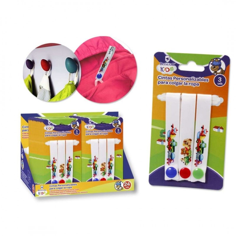 CINTAS CUELGA-ROPA PERSONALIZABLES 3 UND          