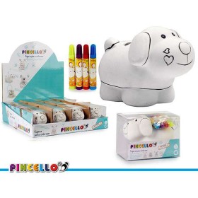 HUCHA PERRITO PVC CON 4 ROTULADORES
