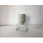 FLORERO CRISTAL BASE METAL GRIS 12*18H CM