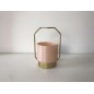 FLORERO CRISTAL BASE METAL ROSA 12*18H CM