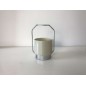 FLORERO CRISTAL BASE METAL GRIS 12*18H CM