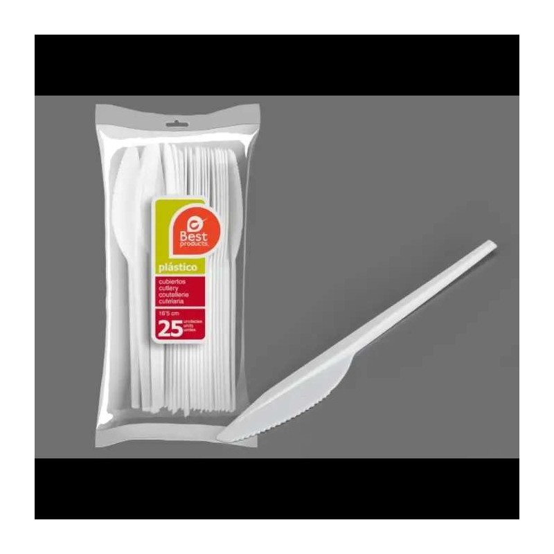 BOLSA 25 CUCHILLO GRANDE BLANCO 16.50CM.