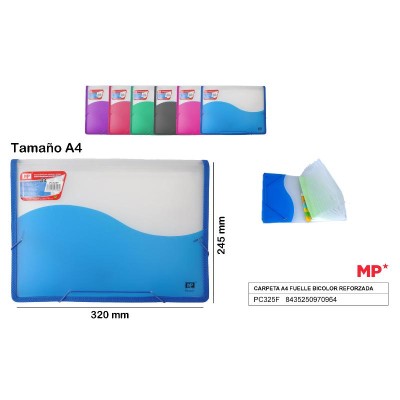 CARPETA FUELLE BICOLOR CON REFUERZO  A4
