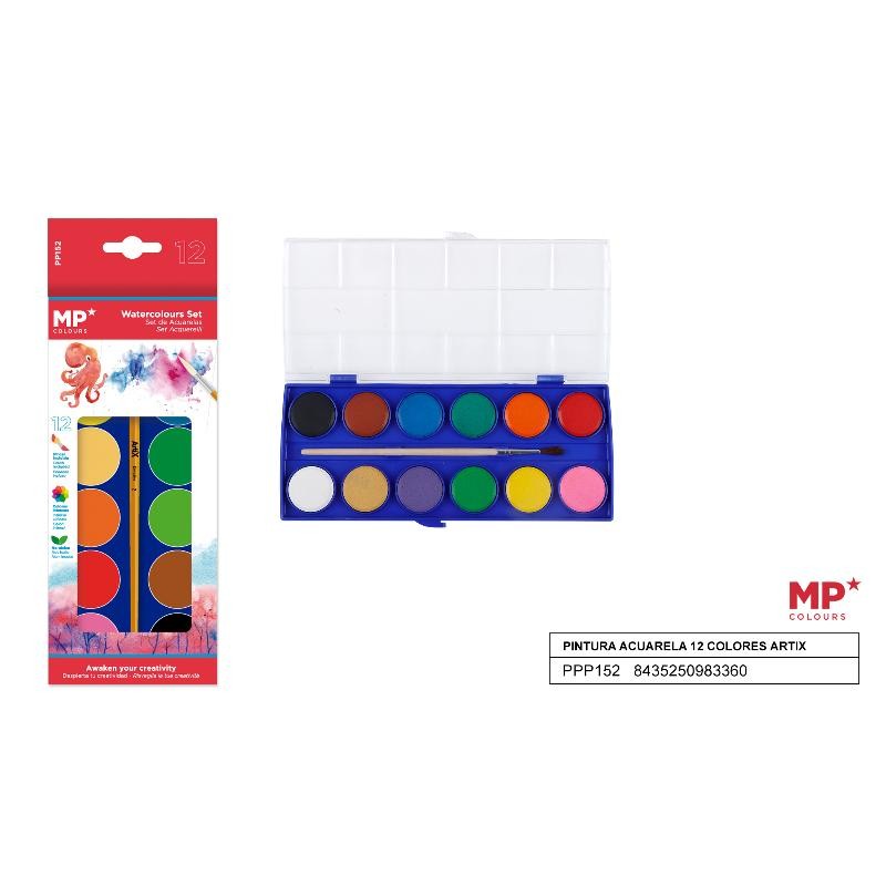 PINTURA ACUARELA 12 COLORES