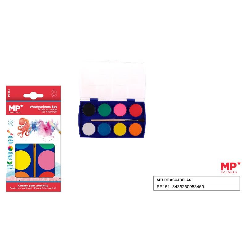 PINTURA ACUARELA 8 COLORES