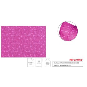 CARTULINA PURPURINA ROSA 50X65 CM.