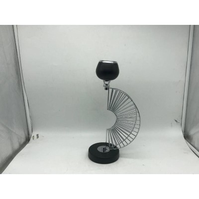 PORTAVELAS METAL PLATA 19*12*37H CM