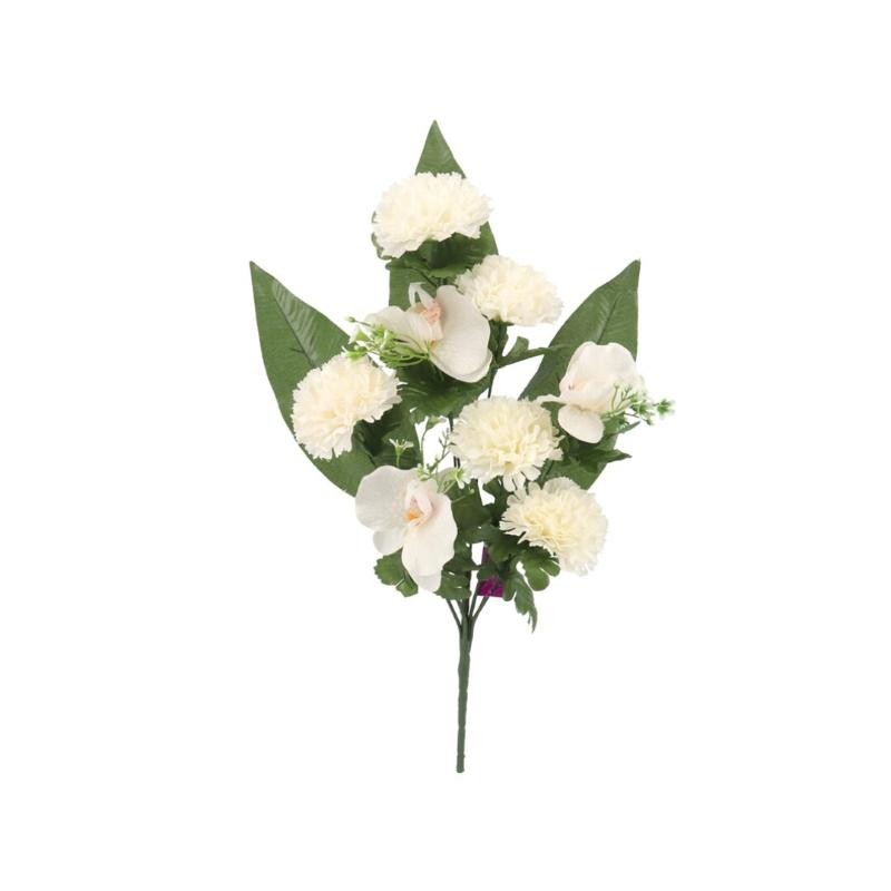 CONJUNTO CLAVEL-ORQUIDEA X8-48 CM BLANCO