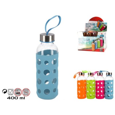 BOTELLA CRISTAL SILICONA 400ML. SUM
