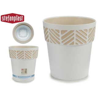 MACETA PLASTICO 25CM ORFEO BLANCA
