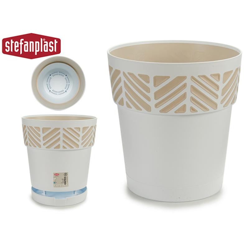 MACETA PLASTICO 25CM ORFEO BLANCA