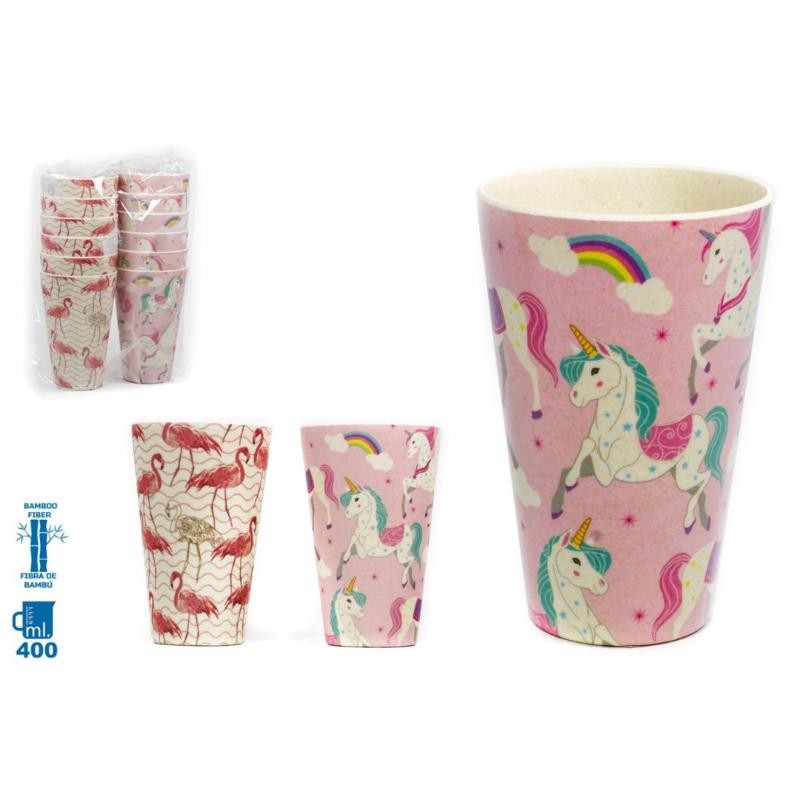 VASO FIBRA BAMBU SURTIDO 400 ML