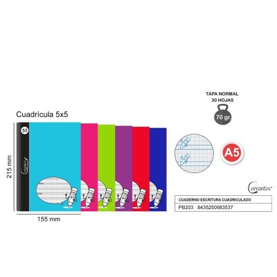 CUADERNO CUARTILLA 30H 5MM 70G