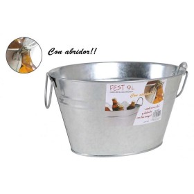CUBO METAL GALVANIZ. OVAL + ABRIDOR 26X20.2 FEST