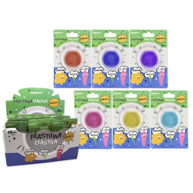 PLASTILINA ELASTICA C/BRILLANTINA 20 GR