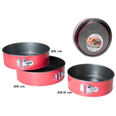 SET 3 MOLDES ACERO 26-25-22.5CM