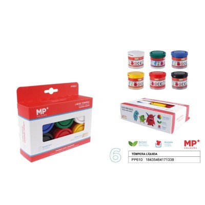 ESTUCHE DE 6 COLORES TEMPERA 40 ML