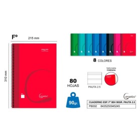 CUADERNO ESP. Fº80H 90GR PAUTA 2.5
