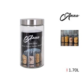 TARRO VIDRIO TAPA ACERO 1.70 LT ANNA