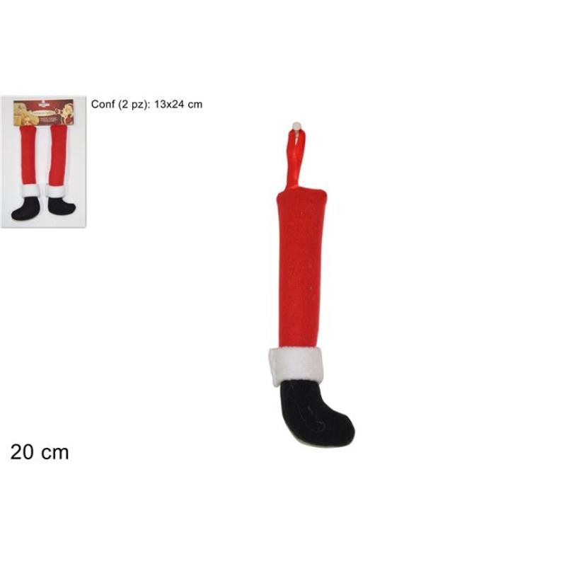 PERCHA PAPÁ NOEL 20CM 2 PIEZAS