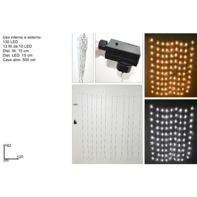 CORTINA LUZ FRIA 130LED BLANCO