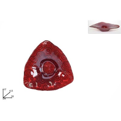 PLATO TRIANGULAR 18CM ROJO