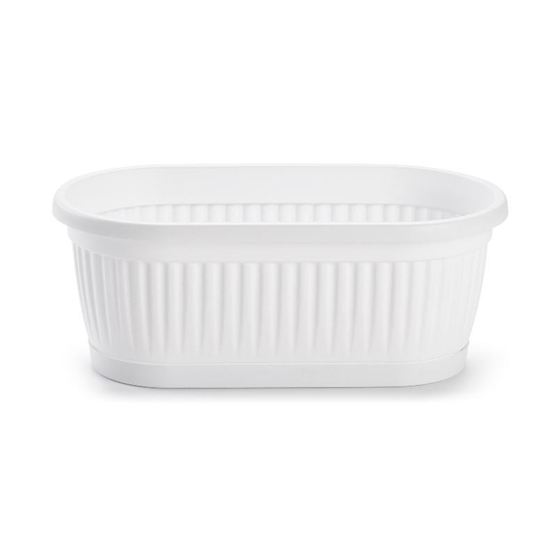 JARDINERA + PLATO 22 CM BLANCO