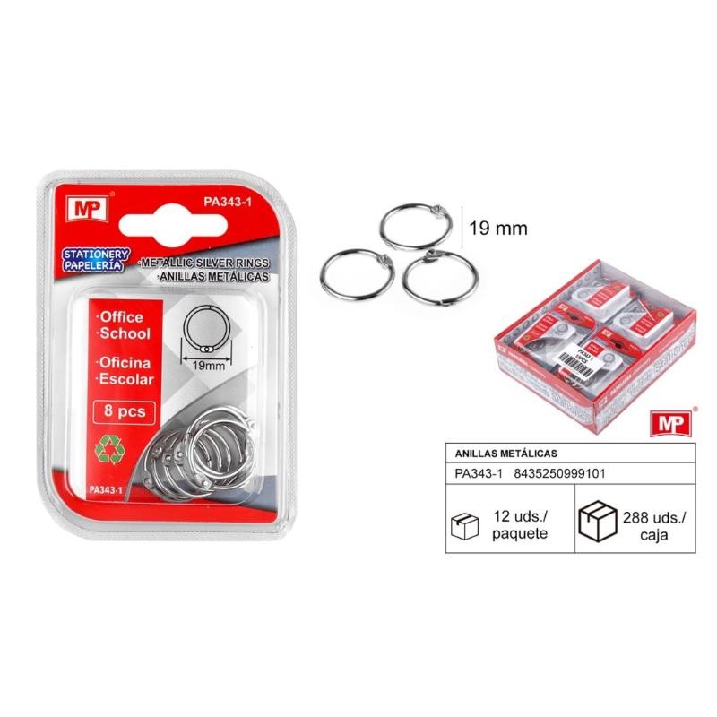 ANILLAS METALICAS 19 MM 8 UDS